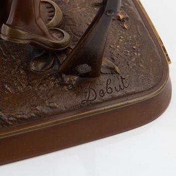 Jean Didier Debut, after, a patineted bronze sculpture, signed.