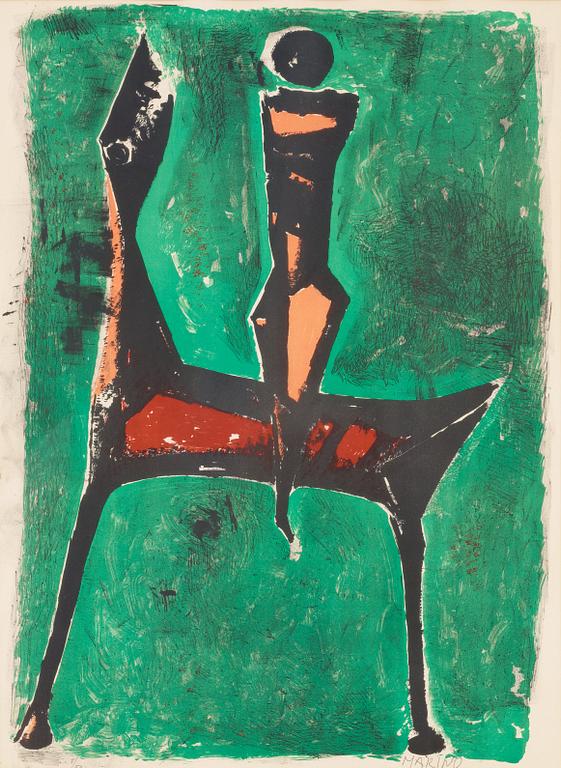 Marino Marini, "Cavalier sur fond vert".