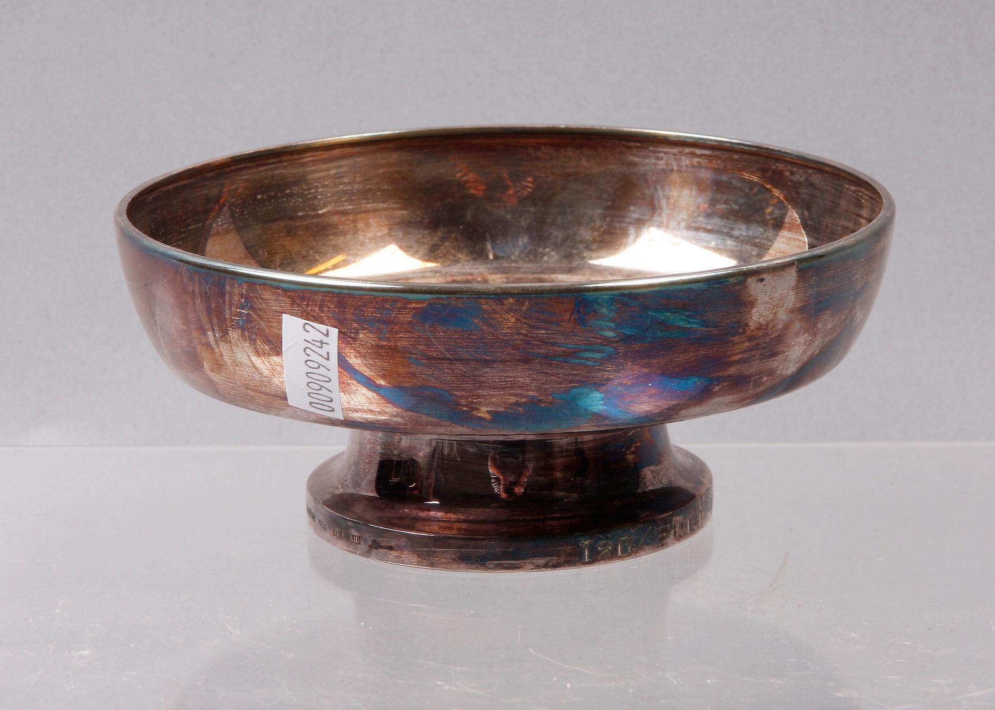 SKÅL PÅ FOT, silver, MGAB, Uppsala 1975.