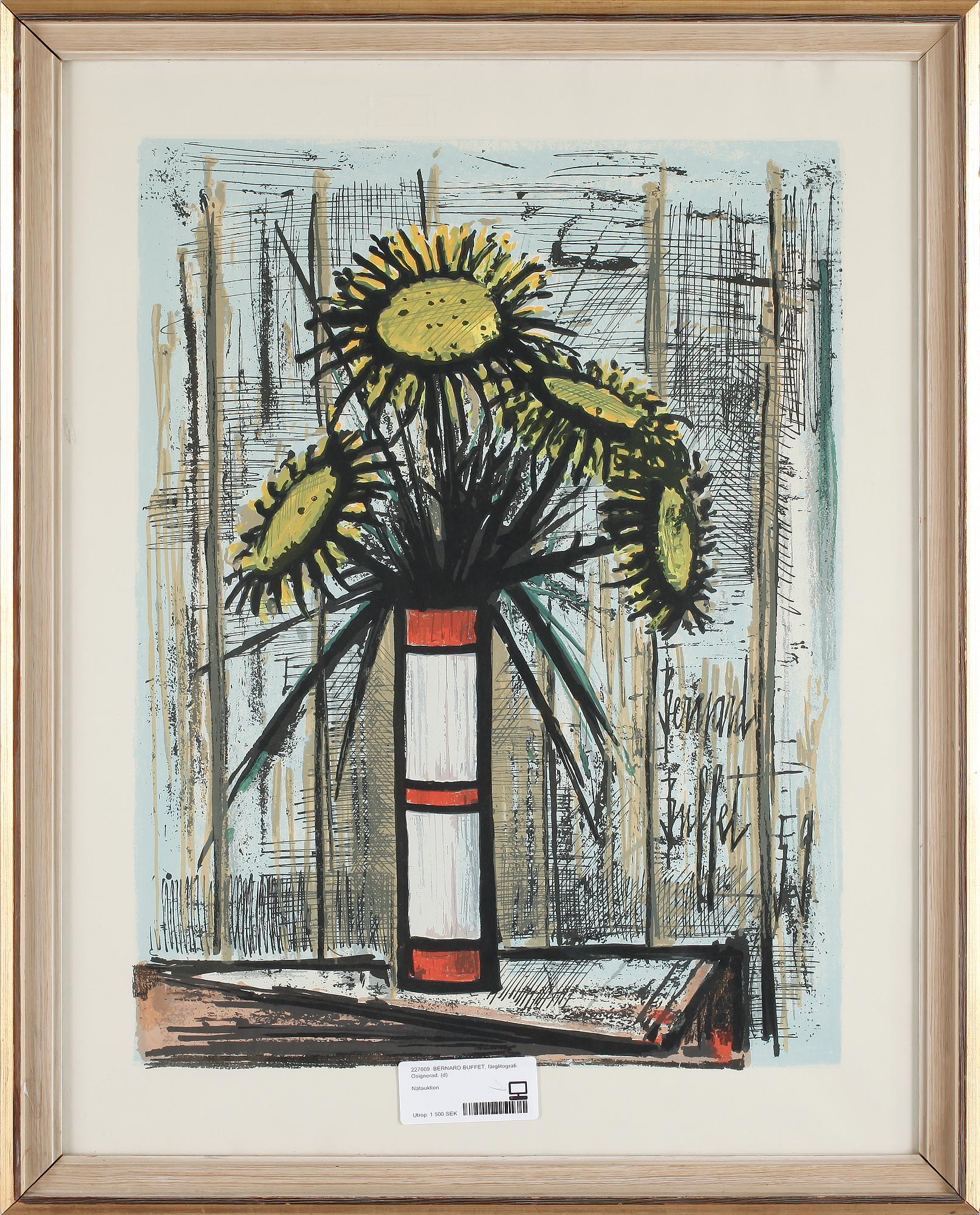 BERNARD BUFFET, färglitografi. Osignerad.