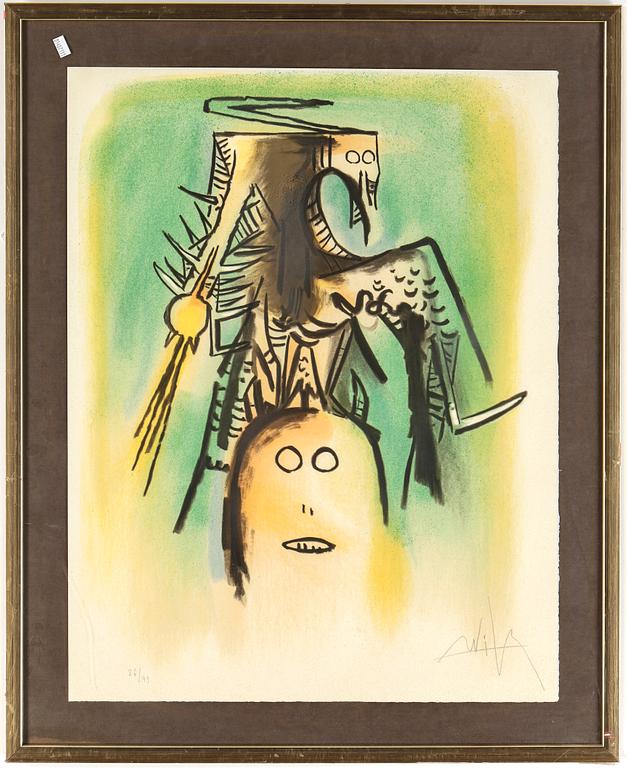 WIFREDO LAM, färglitografi, signerad, numrerad 86/99.