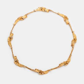 Björn Weckström, A 14K gold collier "Orchid Psychedelic". Lapponia 1970.
