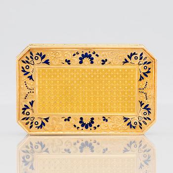 Dosa, guld och emalj, möjligen Schweiz, 1800-talets början, empire.