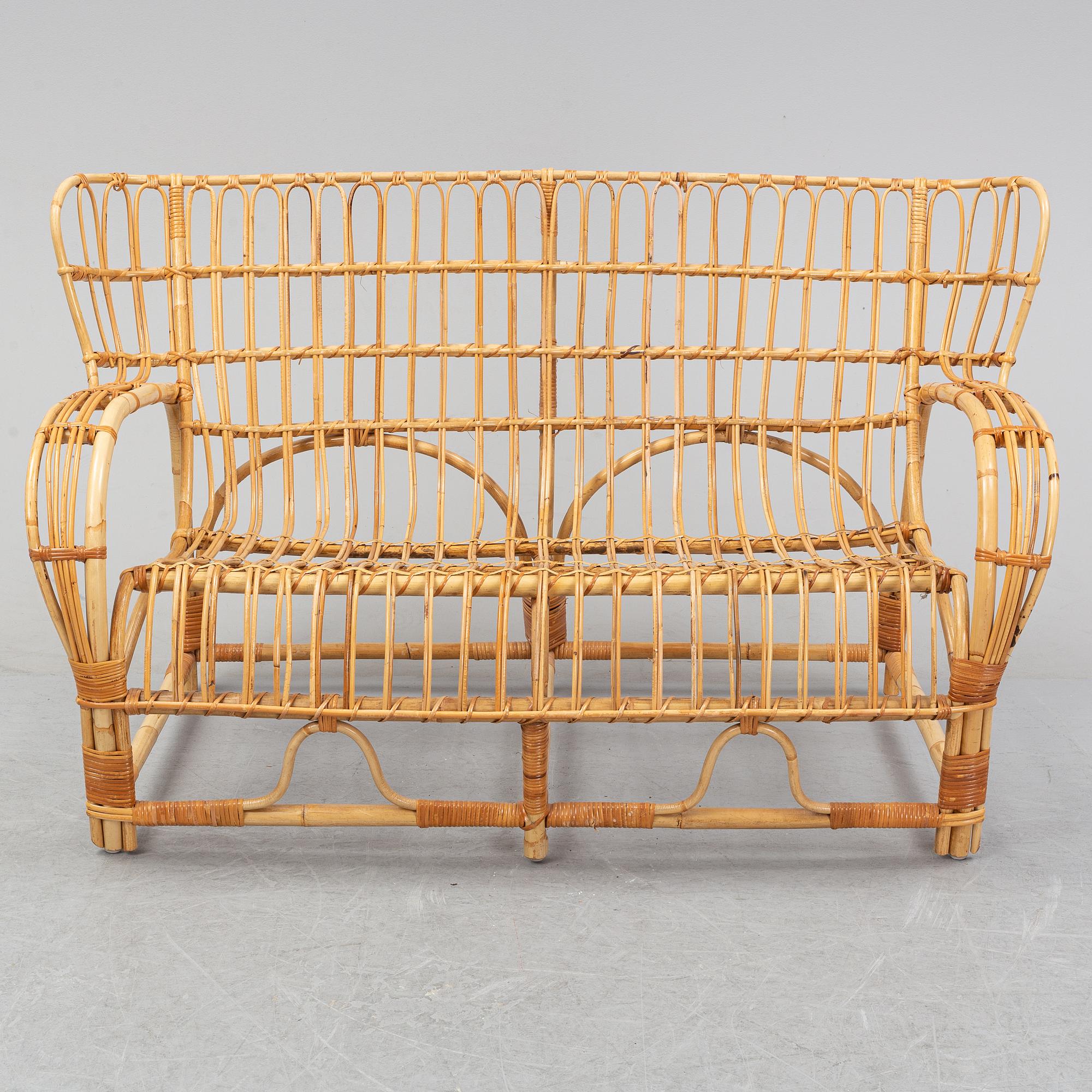Viggo Boesen, probably, a rattan sofa. Second half of the 20th century.