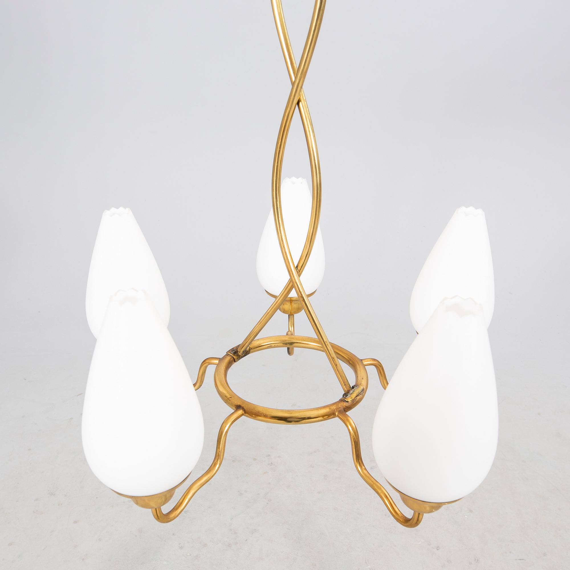 A 1940/50s ASEA brass ceiling pendant.