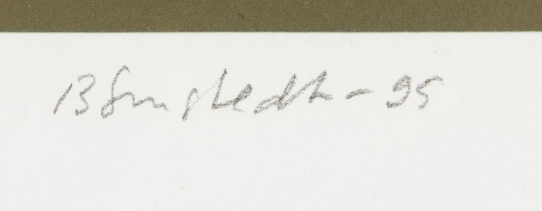 Juhana Blomstedt, serigrafia, signeerattu ja päivätty -95, numeroitu 128/200.