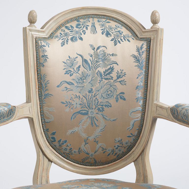 A pair of carved Gustavian chairs by J. Mansnerus (master 1756-1779).