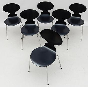 STOLAR, 6 st, "Myran", Arne Jacobsen, Fritz Hansen, 1900-talets andra hälft.