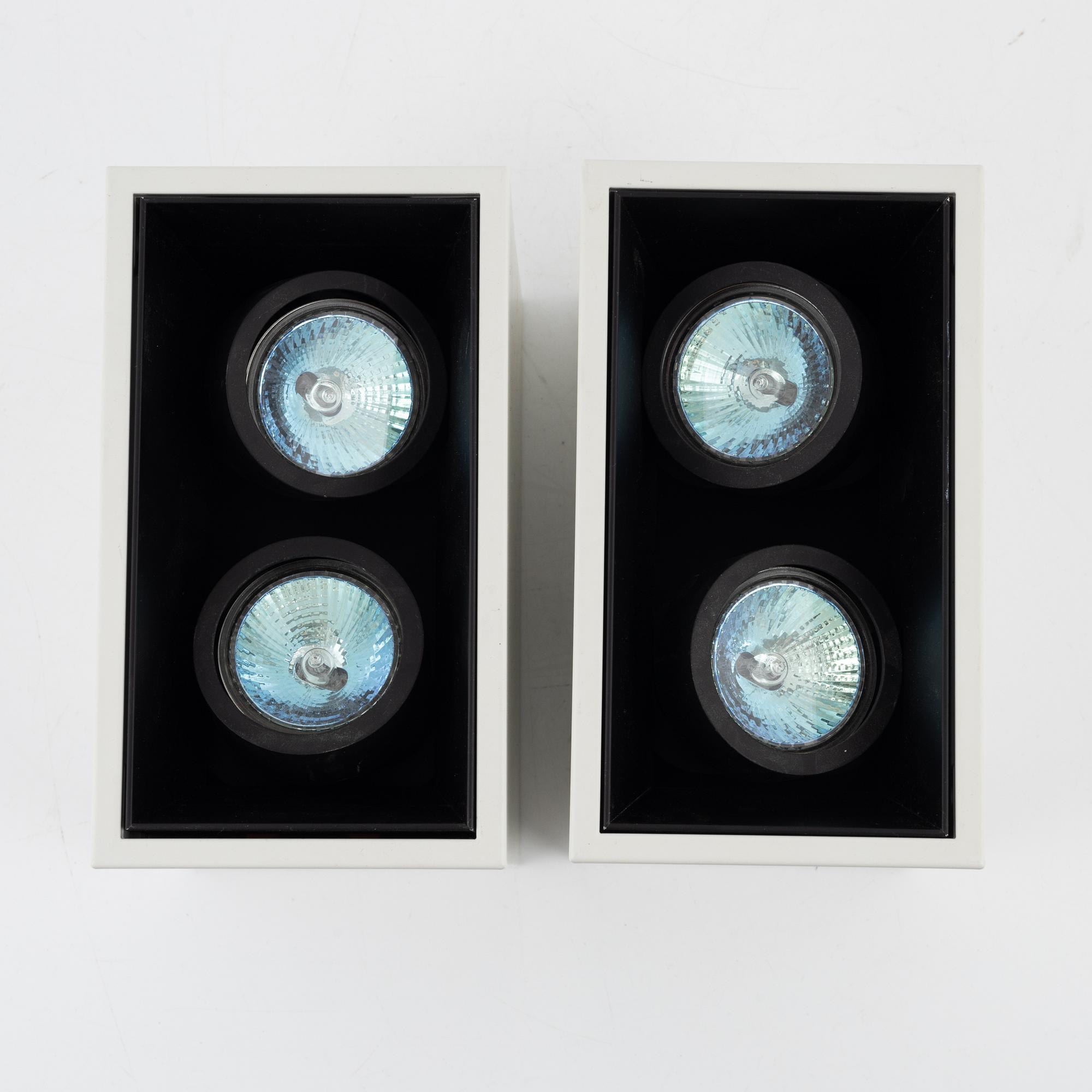 Flos, a pair of  'Compass Box' ceiling light,