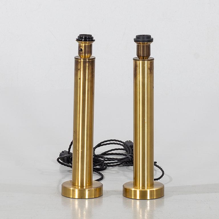 A pair of brass table lamps, kosta Elarmatur, 1960's.