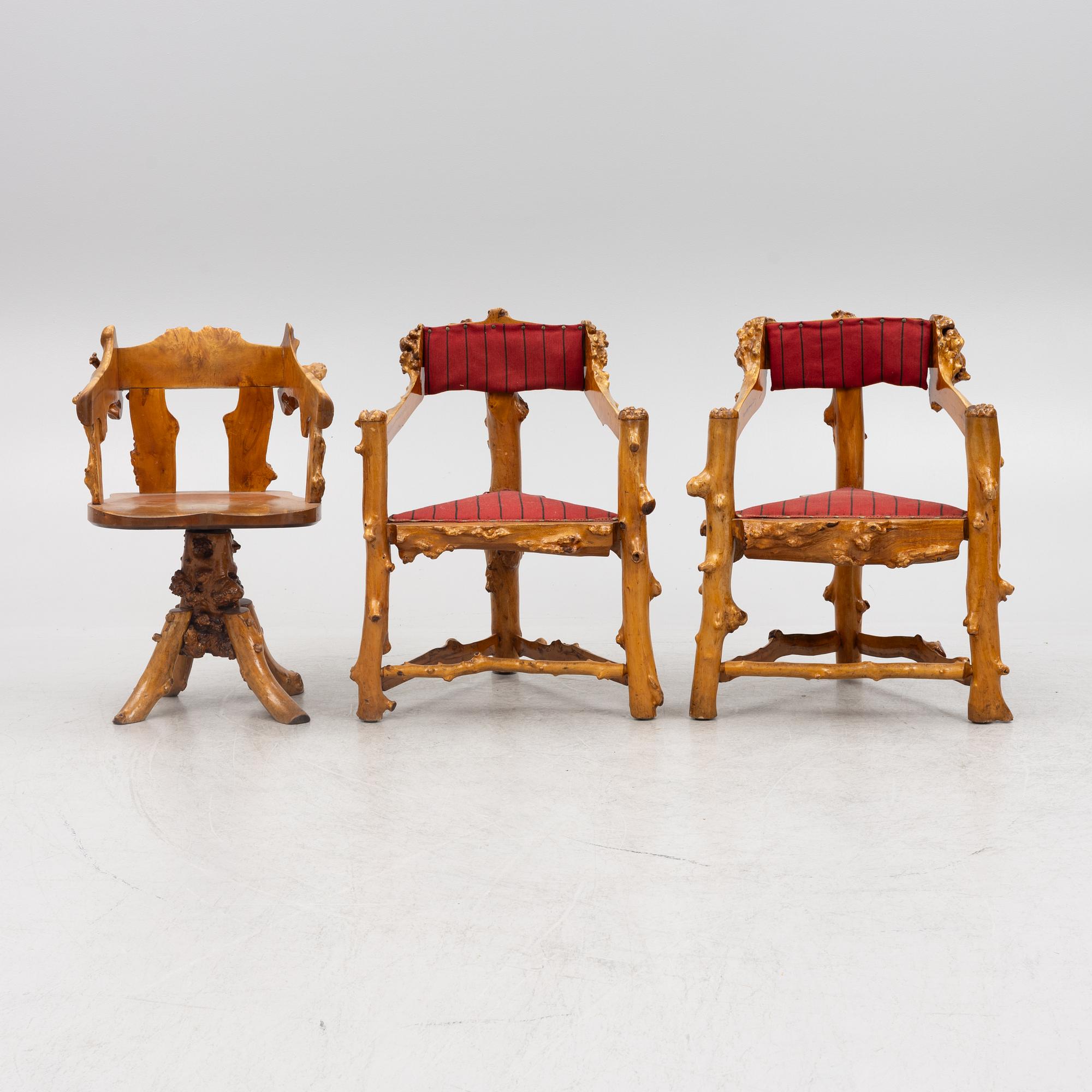 Furniture set, bentwood, 6 pieces, first half of the 20th century.