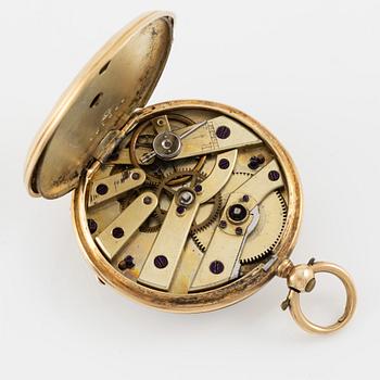 Pocket watch, 18K gold, 37 mm.