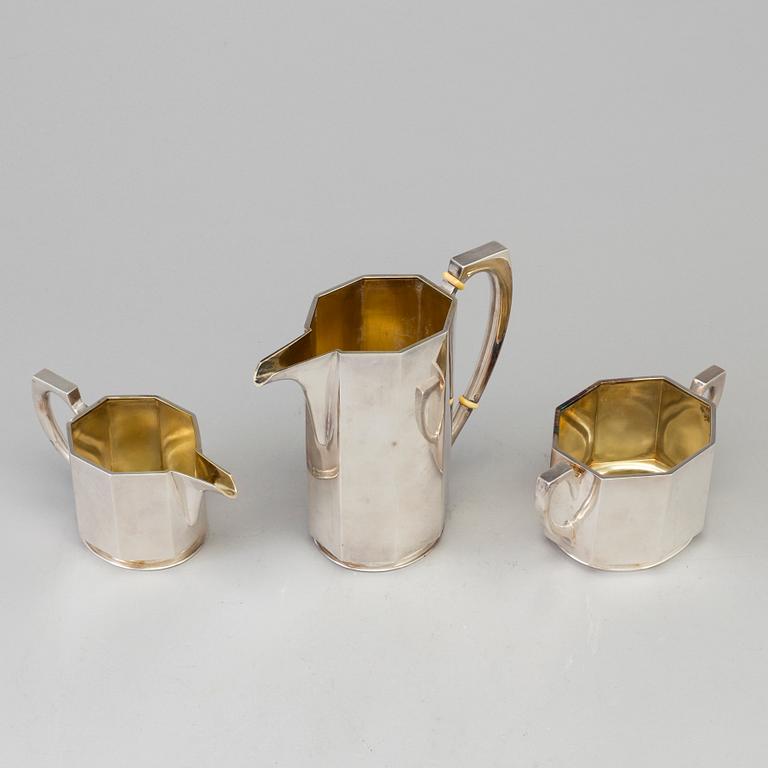 A set of three pcs of silver coffee set, Austria-Hungary 1972-1922.