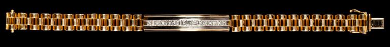 A princess cut diamond bracelet, tot. app. 4 cts.