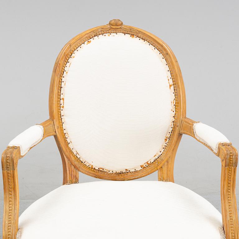 A pair of Gustavian armchairs, late 18th century.
