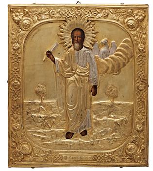 1079. A Russian 19th century silver-gilt icon.