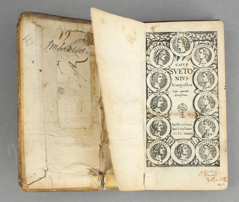 BÖCKER, 2 st, Theodorus Johannes Graswinckel, Leiden, samt C S T Sueton, Amsterdam, 1600-tal.