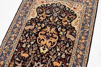 A semi-antique part silk Isfahan, signed, c. 176 x 107 cm.