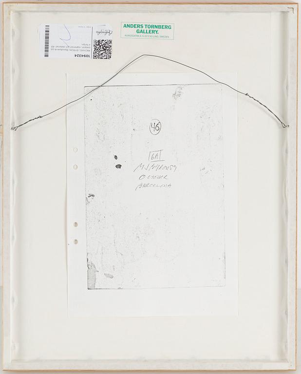 MICHAEL BYRON, Mixed media on paper, signed and dated -89 verso.