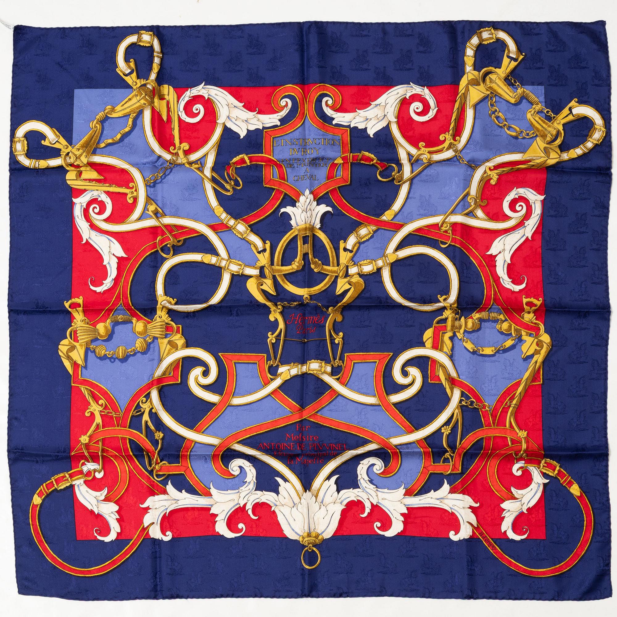 Hermès, scarf, "L'Instruction du Roy en l'exercice de Monter à Cheval".