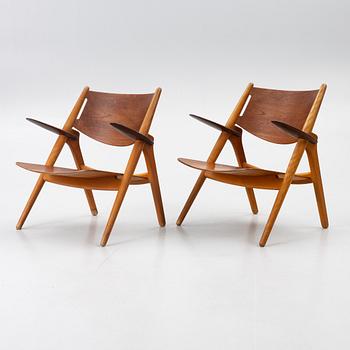 Hans J. Wegner, ett par, fåtöljer, "CH28", Danmark, 1960-tal.