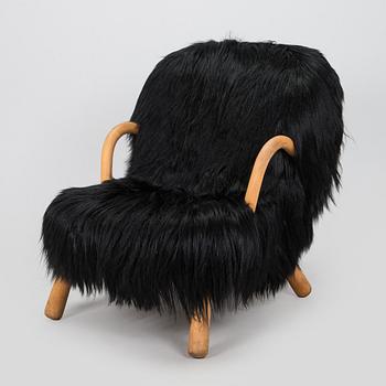 Nojatuoli, Scandinavian Modern, "Clam chair"/"Muslinge", 1940/50-luku.