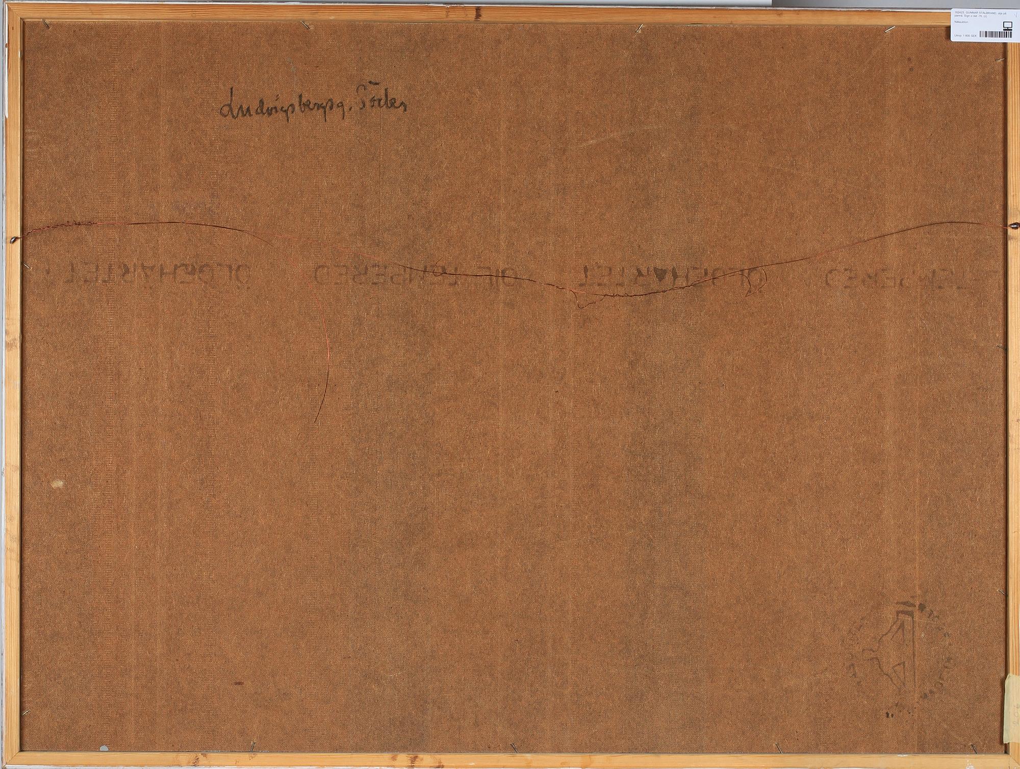 GUNNAR STÅLBRAND, olja på pannå. Sign o dat -76.