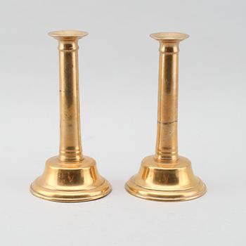 LJUSSTAKAR, 1 par, brons, gustavianska, 1700-tal.