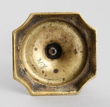 LJUSSTAKE, mässing, barock, 1700-tal.