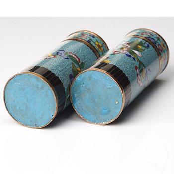 A set of two cloisonné boxes with cover, Qing dynastin 19th Century.