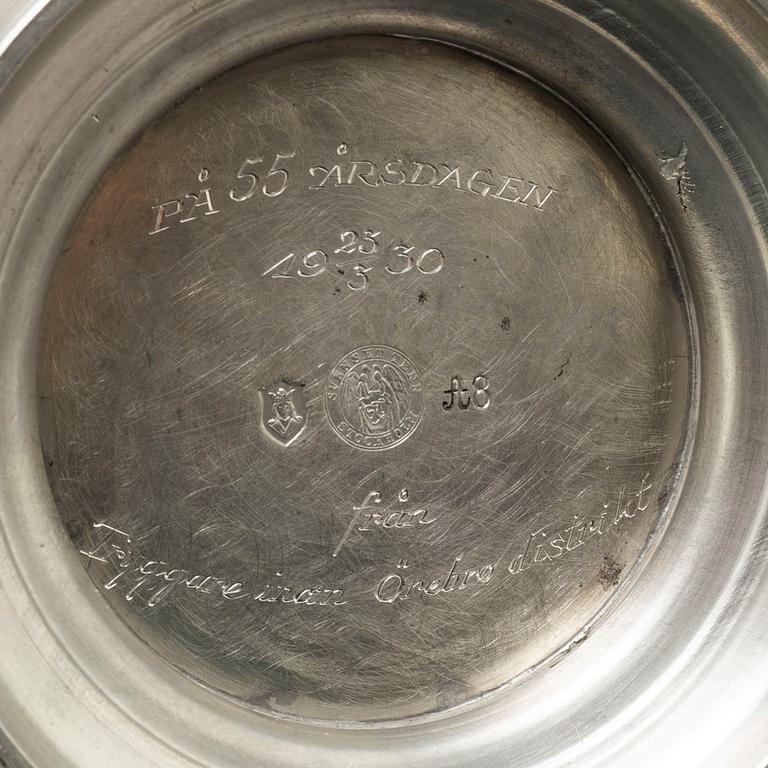 ANNA PETRUS, a pewter bowl, Firma Svenskt Tenn. Stockholm 1927.