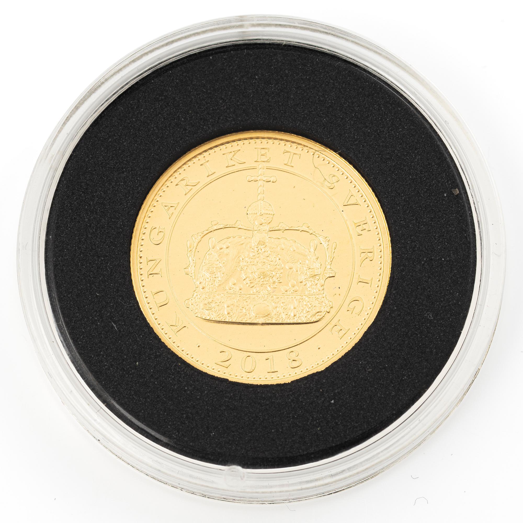 Medal, gold, 24 ct, Sweden, 'Queen Christina’s Silver Throne, 2018.