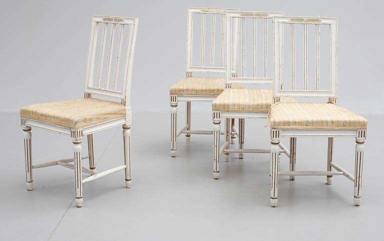 STOLAR, 4 st, gustaviansk stil, 1800-tal.