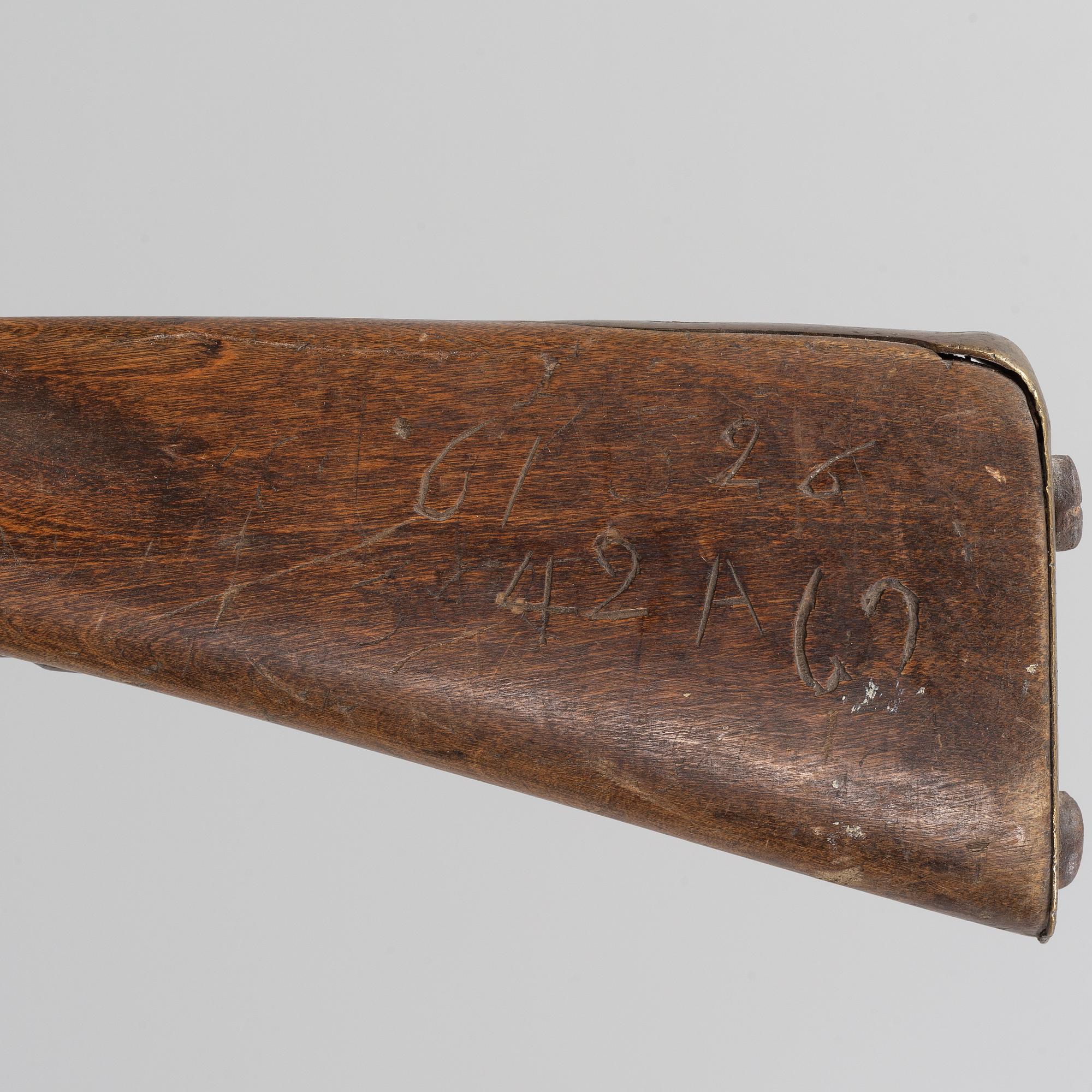 A Swedish military flintlock gun, 1805 pattern.