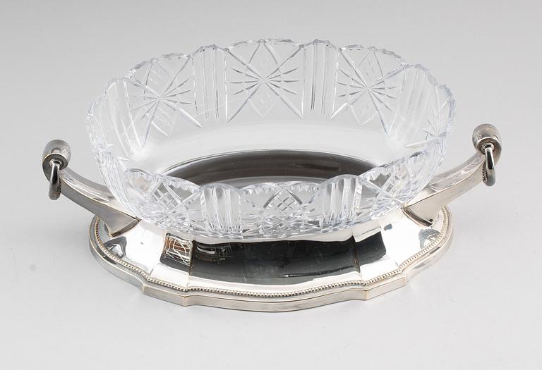 JARDINJÄR, nysilver och glas, 1900-talets första hälft.