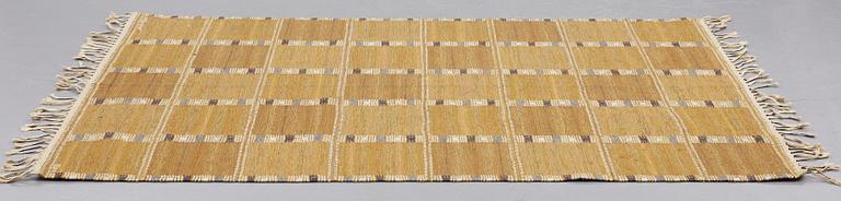 Barbro Nilsson, A CARPET, "Falurutan ljusbrun", flat weave, ca 206,5 x 145-146,5 cm, signed AB MMF BN.