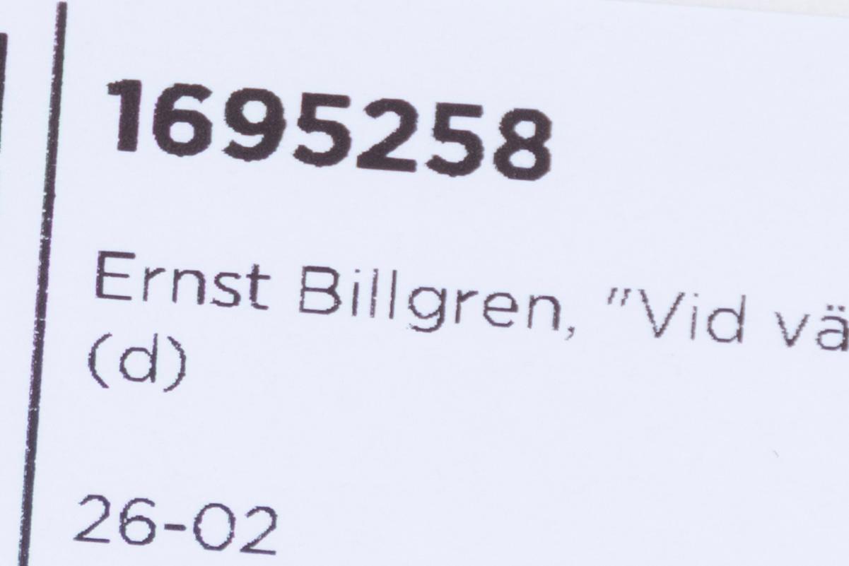 Ernst Billgren, "Vid vägens slut".