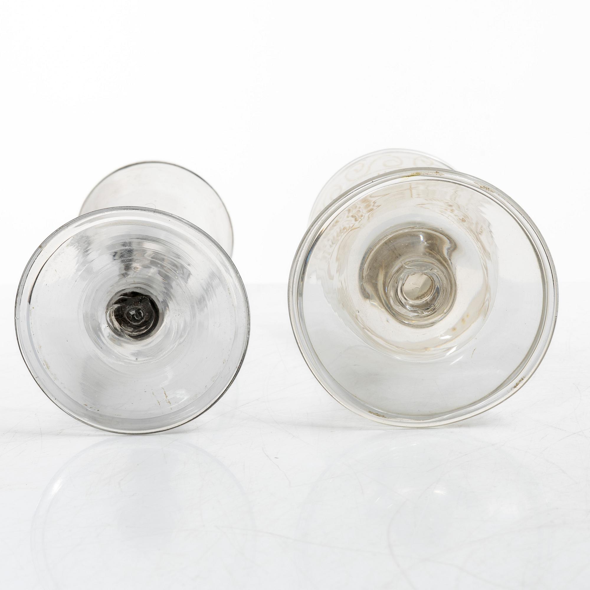 Glass, 5 pcs, 17th-18th century.