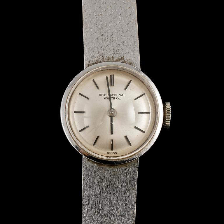 DAMARMBANDSUR, 18k vitguld, IWC, omkring 1900-talets mitt.