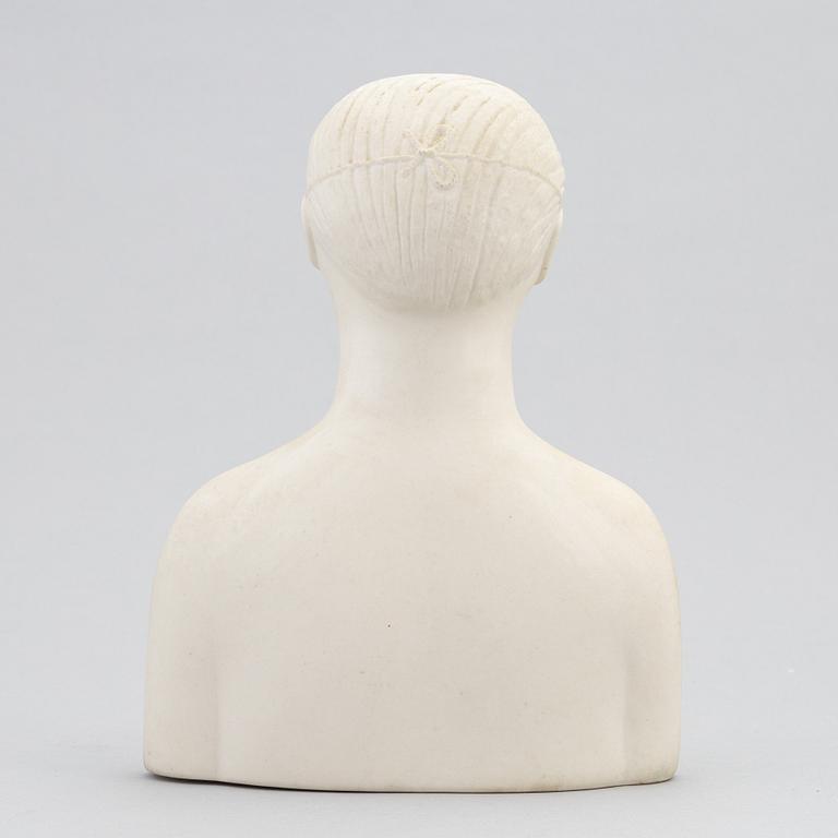 Stig Lindberg, skulptur, parian, "Mannen med masken", Gustavsberg.