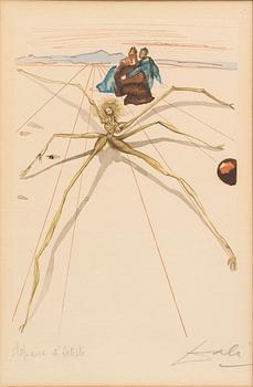 Salvador Dalí, woodcut in color signed and numbered Épreuve D'artiste.
