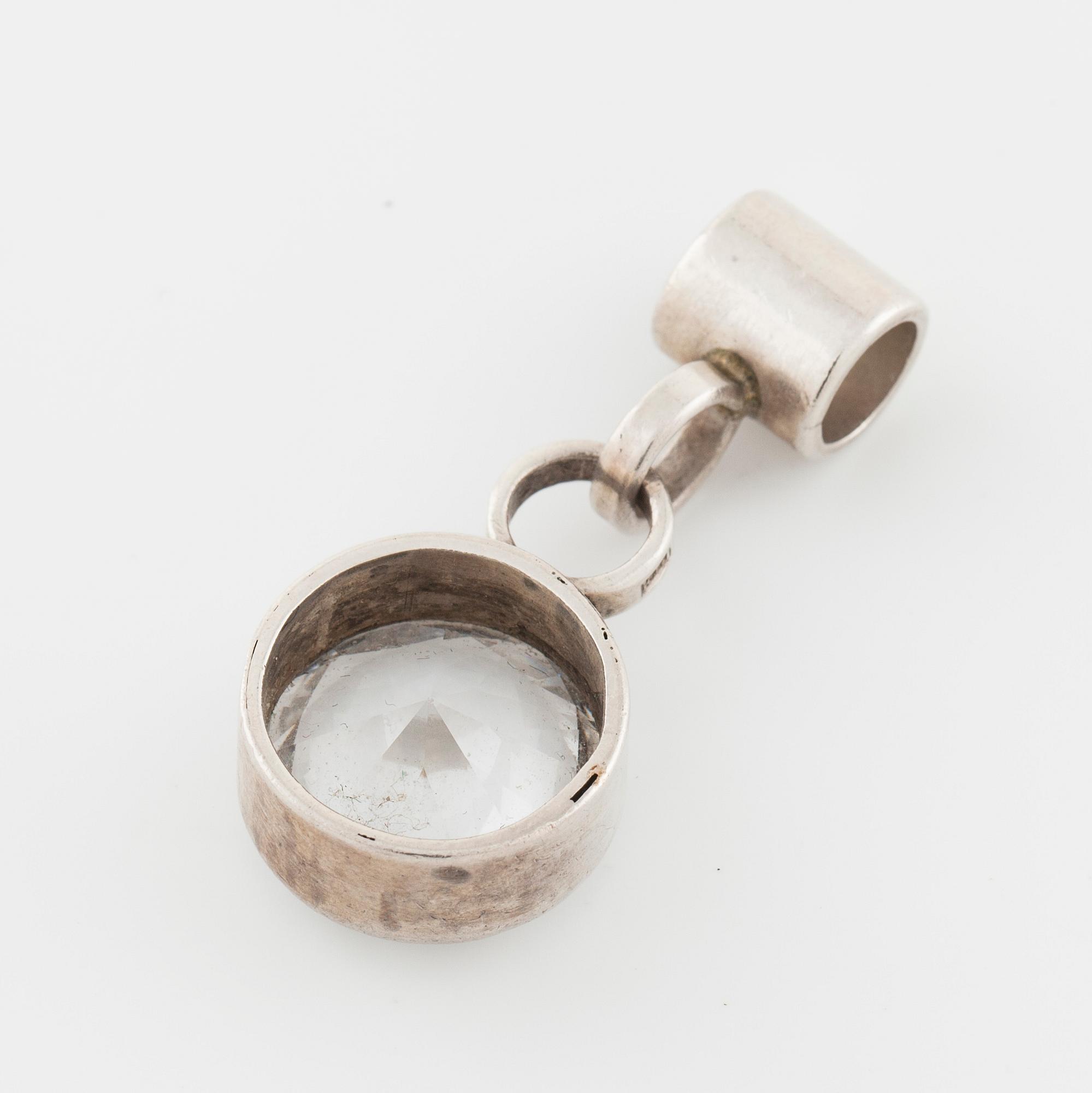 CECILIA JOHANSSON, Göteborg, 1977, a faceted rock crystal pendant.