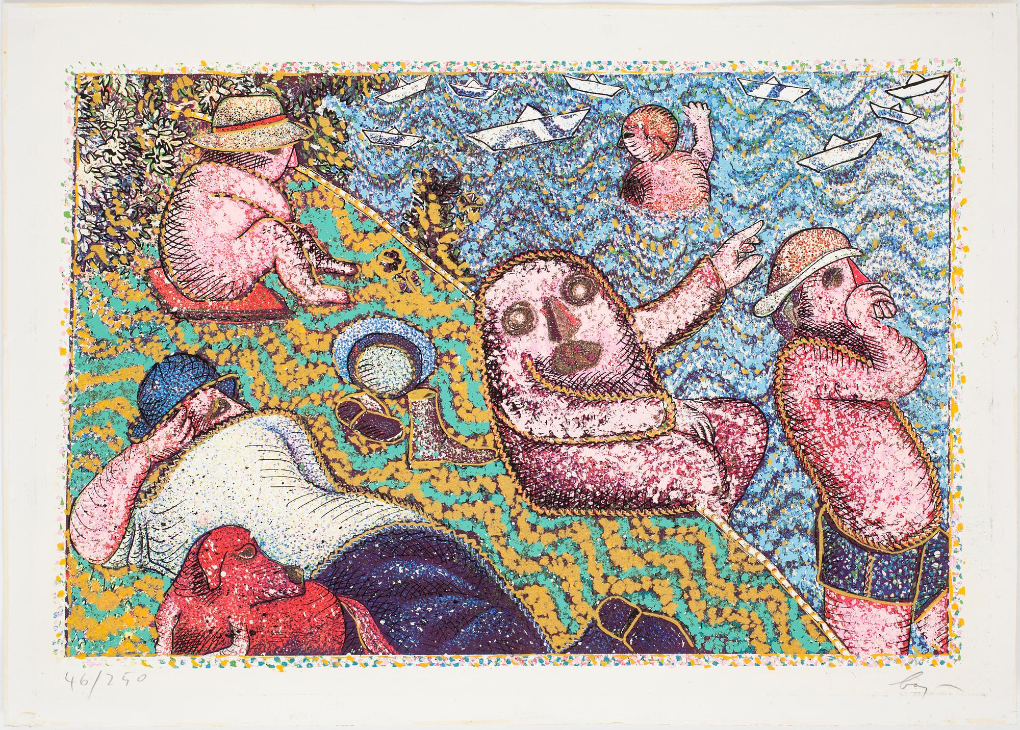 ENRICO BAJ, färgsigorafi , signerad 46/250.