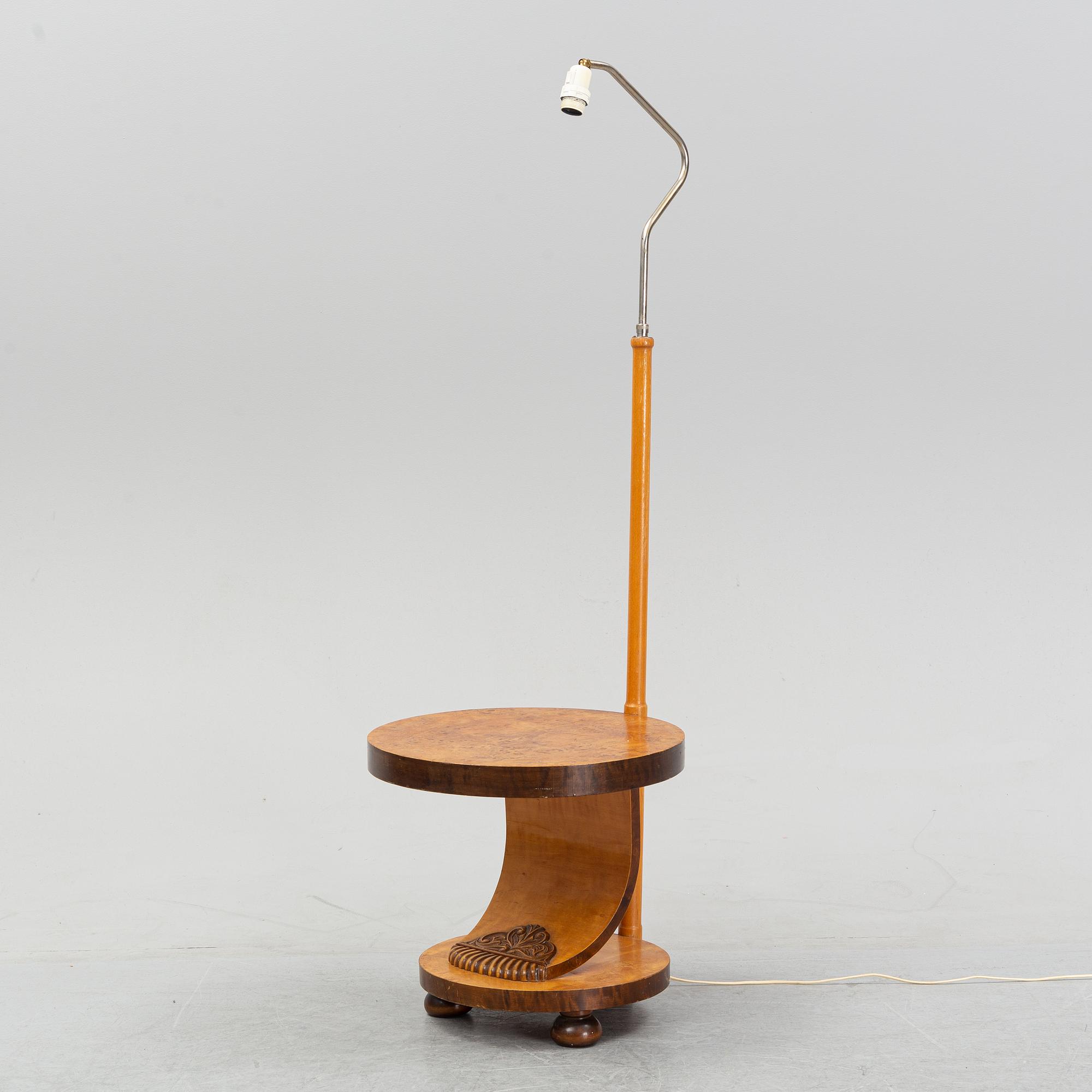 A golv lamp with table, 1930's-40's.