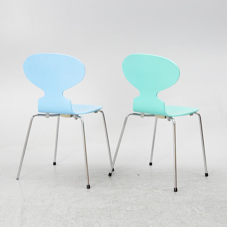 Arne Jacobsen, a set of 6 chairs, "The Ant", Fritz Hansen, Denmark, 1995.
