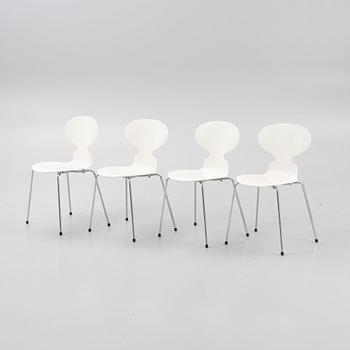 Arne Jacobsen, a set of four 'Ant' chairs, Fritz Hansen, Denmark, 1990's.