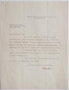 Albert Einstein (1879-1955) two letters, signed 1938.