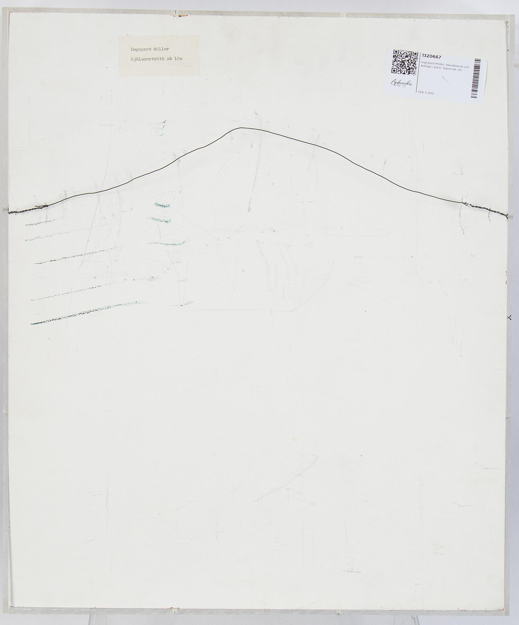 Ingegerd Möller, mixed media and collage in plexi. Signed.