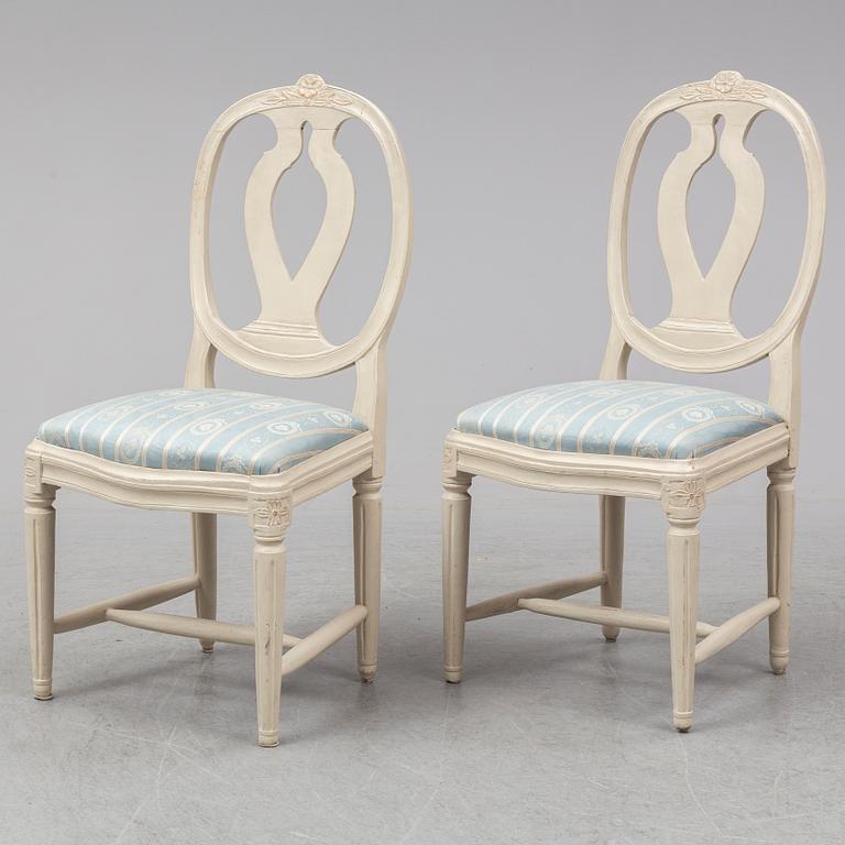 A pair of gustavian chairs, late 18th century.