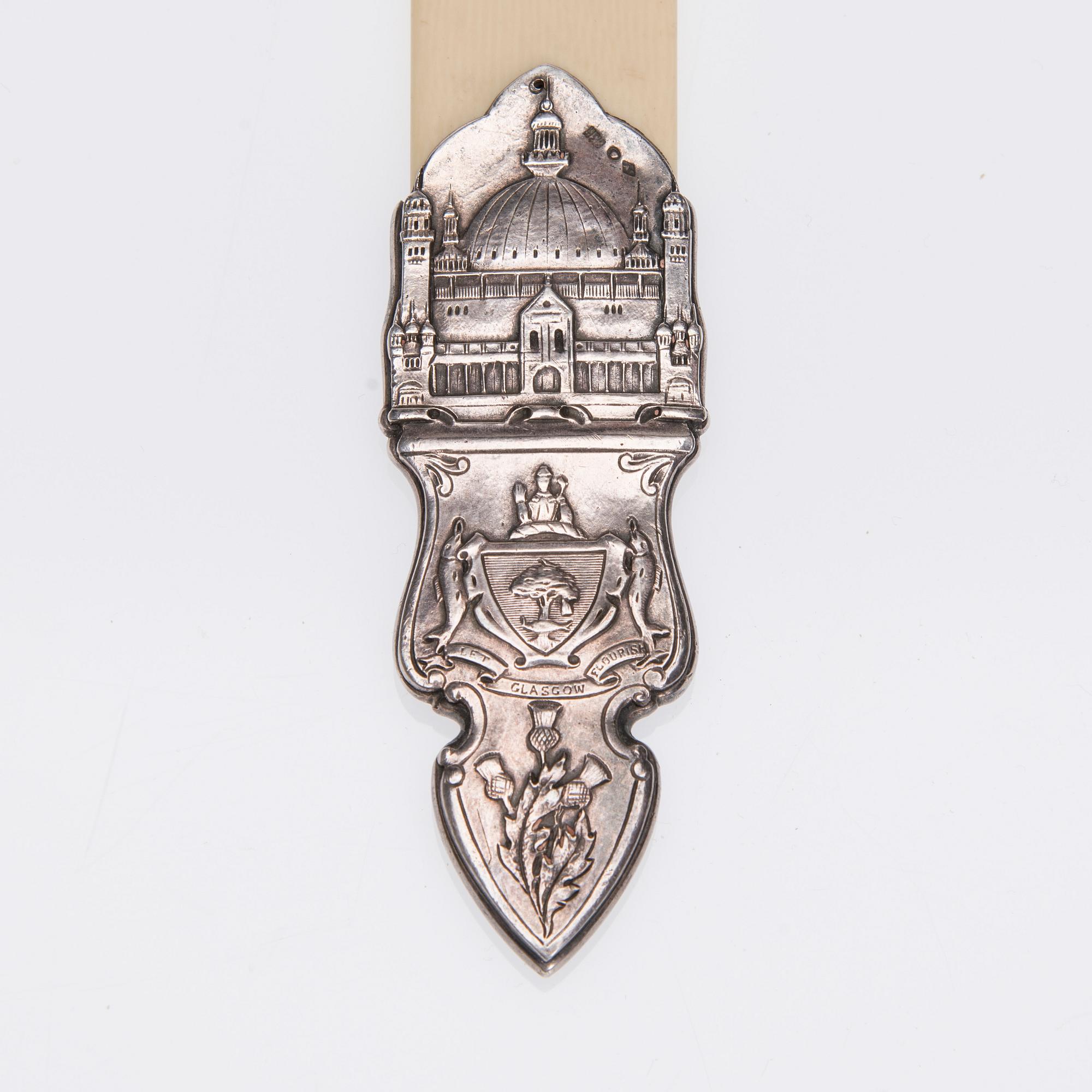 BREVKNIV, silver, Glasgow ca 1930-40-tal, Import stämplar av A.Tillander.